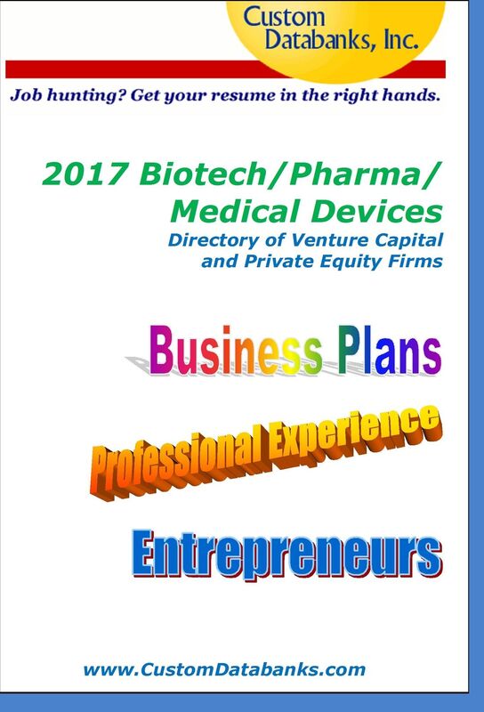 2017 Biotech/Pharma/Medical Devices Directory of Venture Capital and Private Equity Firms