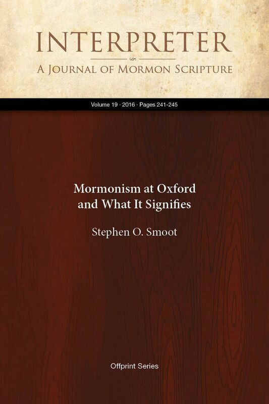 Mormonism at Oxford and What It Signifies