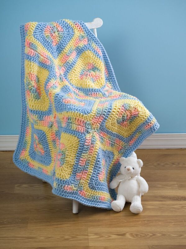 Three Squared Baby Blanket - Crochet Pattern