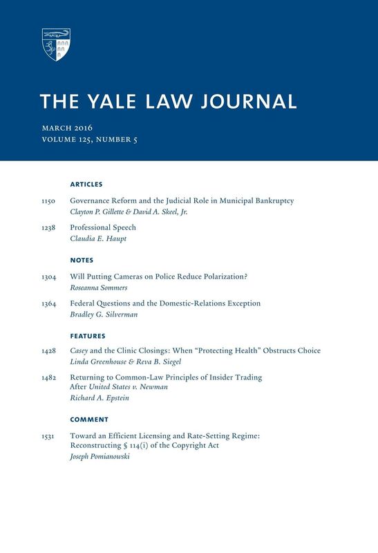 Yale Law Journal: Volume 125, Number 5 - March 2016