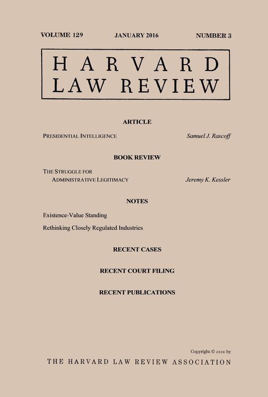 Harvard Law Review: Volume 129, Number 3 - January 2016