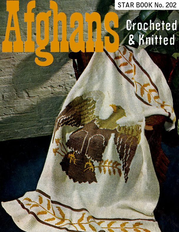 Afghans Crocheted & Knitted Star Book No. 202