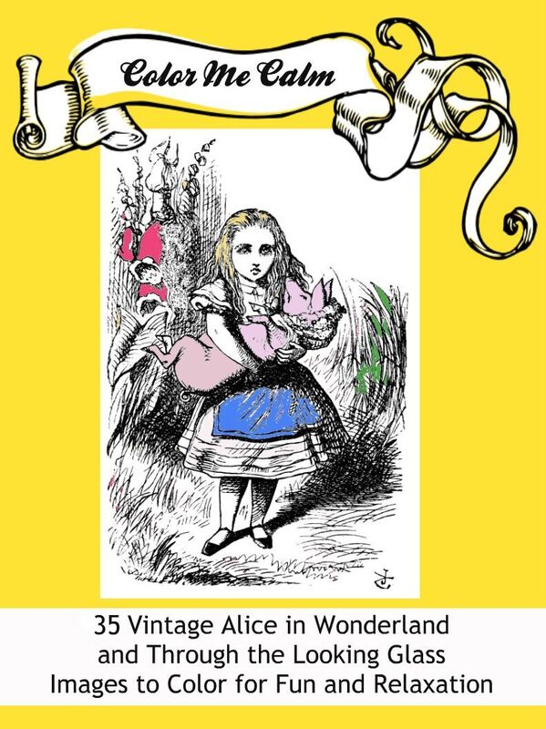 "Color Me Calm" Alice in Wonderland Design Patterns Coloring Book for Adults To Print PDF Digital Download