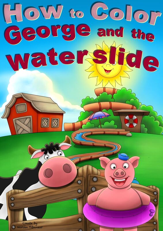 How to Color George and the Water Slide