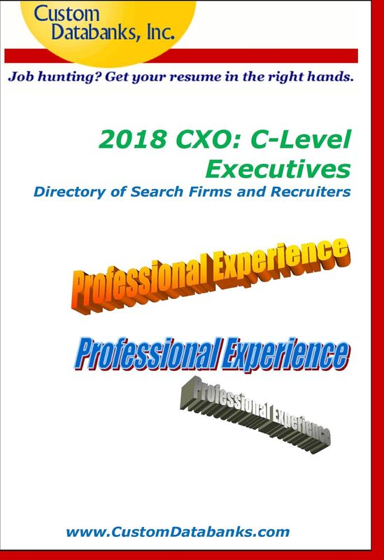 2018 CXO: C-Level Executives Directory of Search Firms and Recruiters