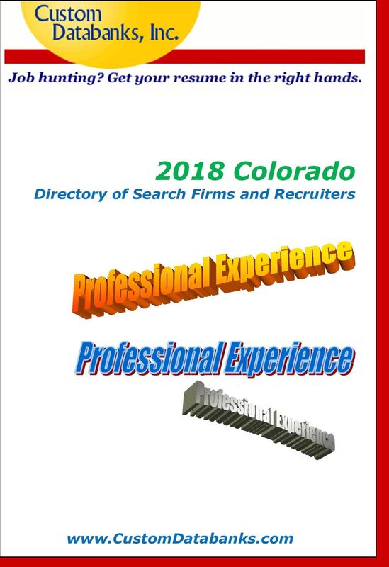 2018 Colorado Directory of Search Firms and Recruiters