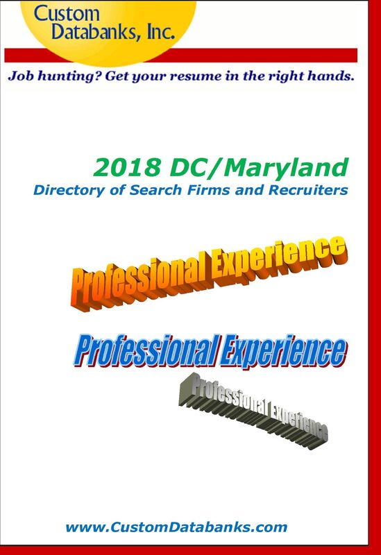 2018 DC/Maryland Directory of Search Firms and Recruiters