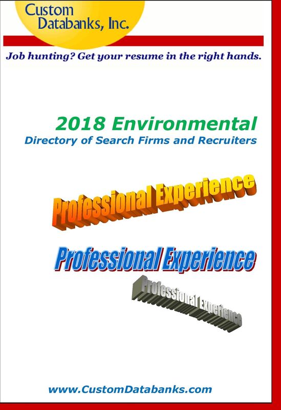 2018 Environmental Directory of Search Firms and Recruiters