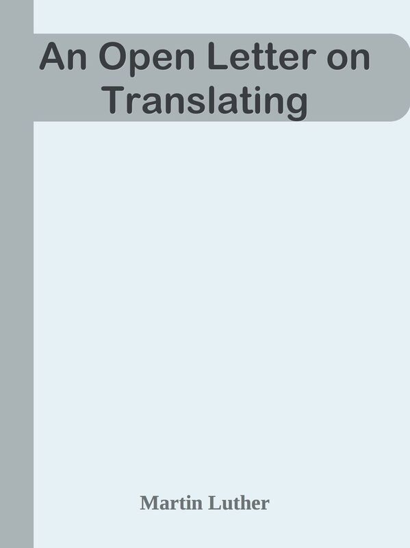 An Open Letter on Translating