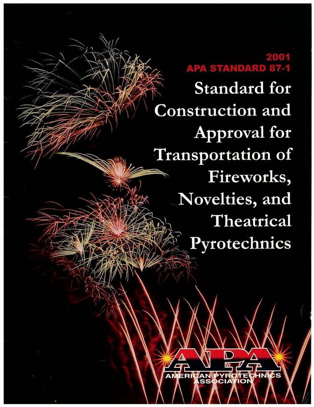 APA 87-1: Standard for Construction and Approval for Transportation of Fireworks and Novelties