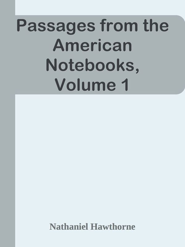 Passages from the American Notebooks, Volume 1