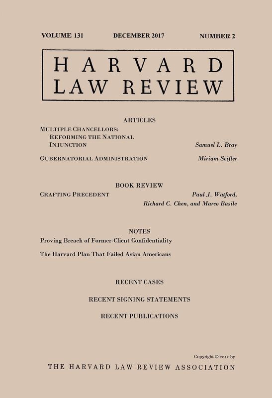 Harvard Law Review: Volume 131, Number 2 - December 2017