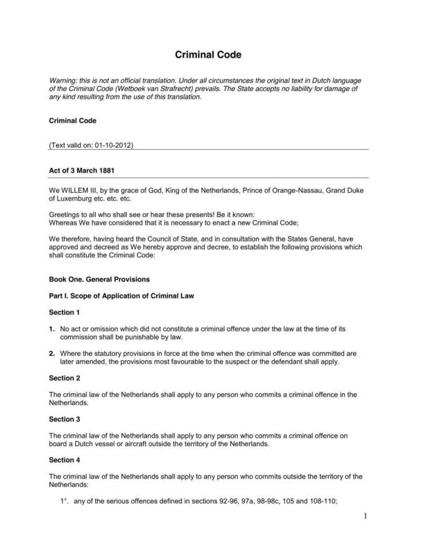 Criminal Code of Netherlands