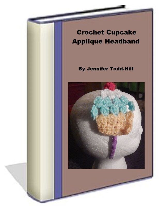 Crochet Cupcake Applique Head Band