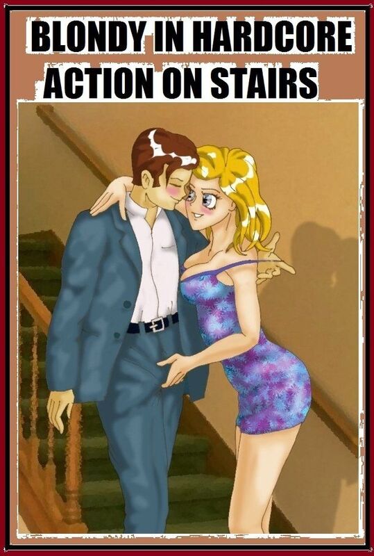 Blondy in Hardcore Action on Stairs (Erotic Comic)