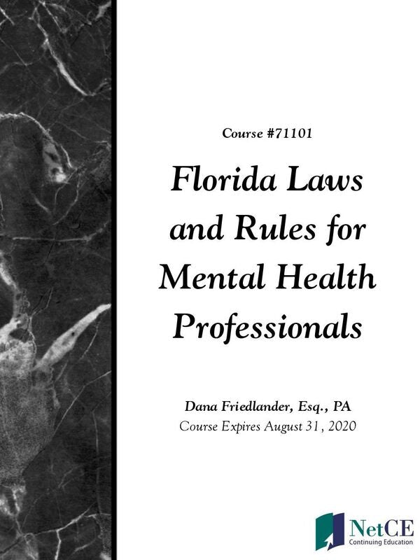 Florida Laws and Rules for Mental Health Professionals