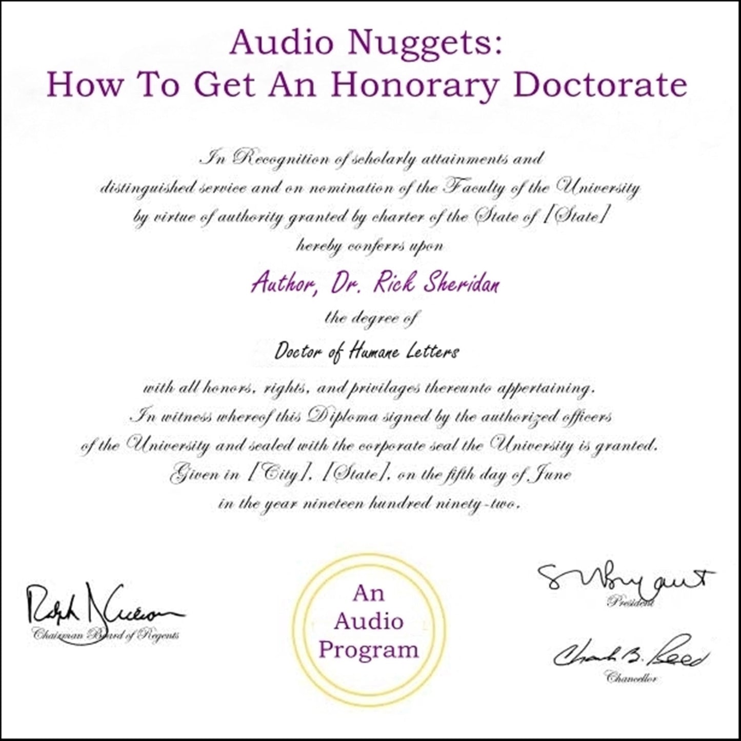 Audio Nuggets: How To Get An Honorary Doctorate