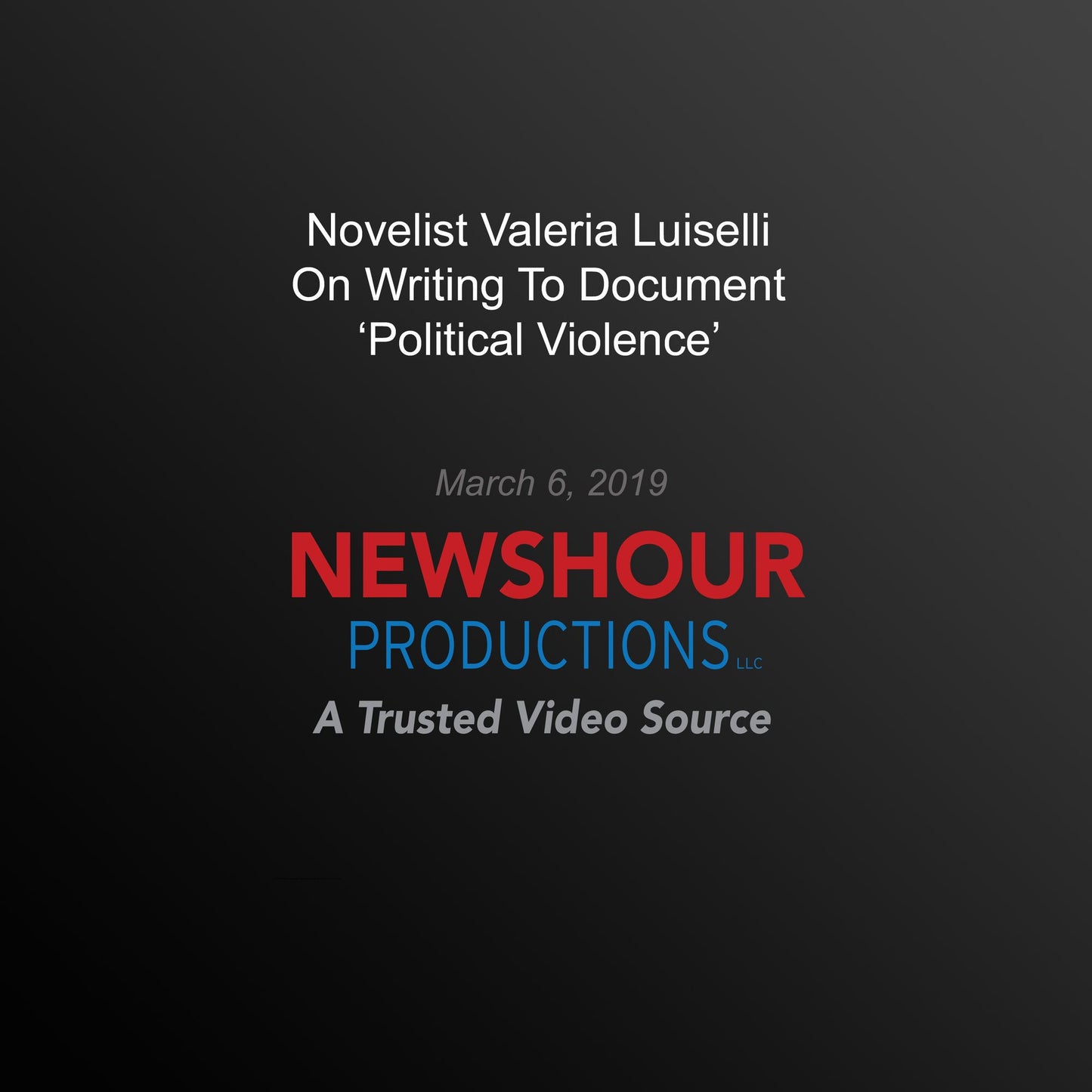 Novelist Valeria Luiselli On Writing To Document `Political Violence¿