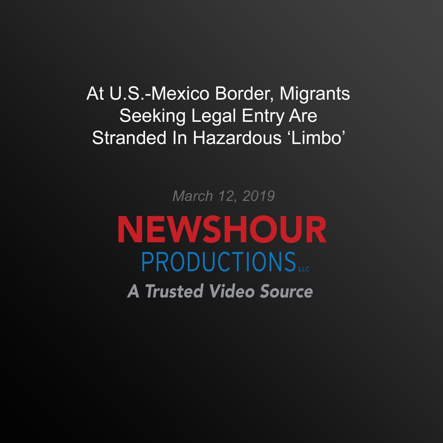 At U.S.-Mexico Border, Migrants Seeking Legal Entry Are Stranded In Hazardous `Limbo¿
