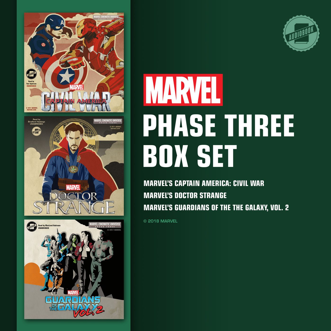 Marvel's Phase Three Box Set: Marvel's Captain America: Civil War Marvel's Doctor Strange Marvel's Guardians of the Galaxy, Vol. 2