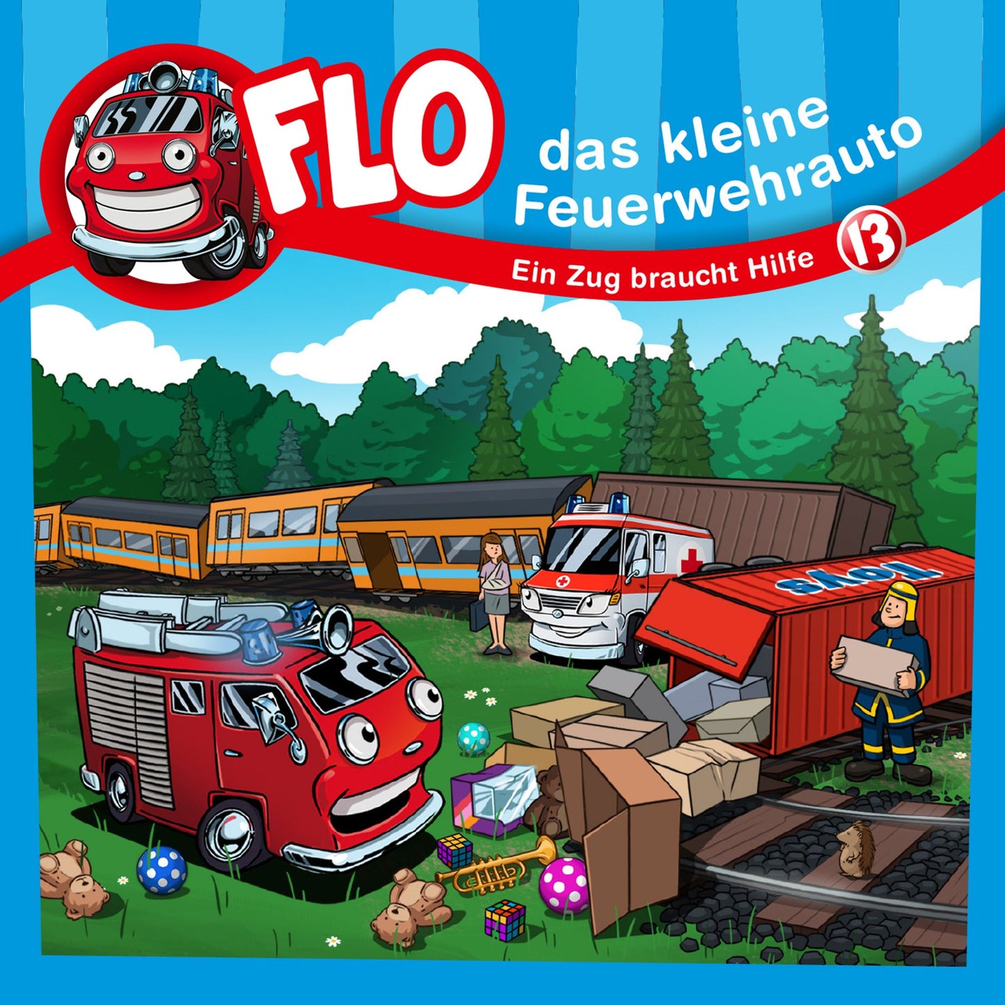 Ein Zug braucht Hilfe - Flo, das kleine Feuerwehrauto (13): Kinder-Hörspiel