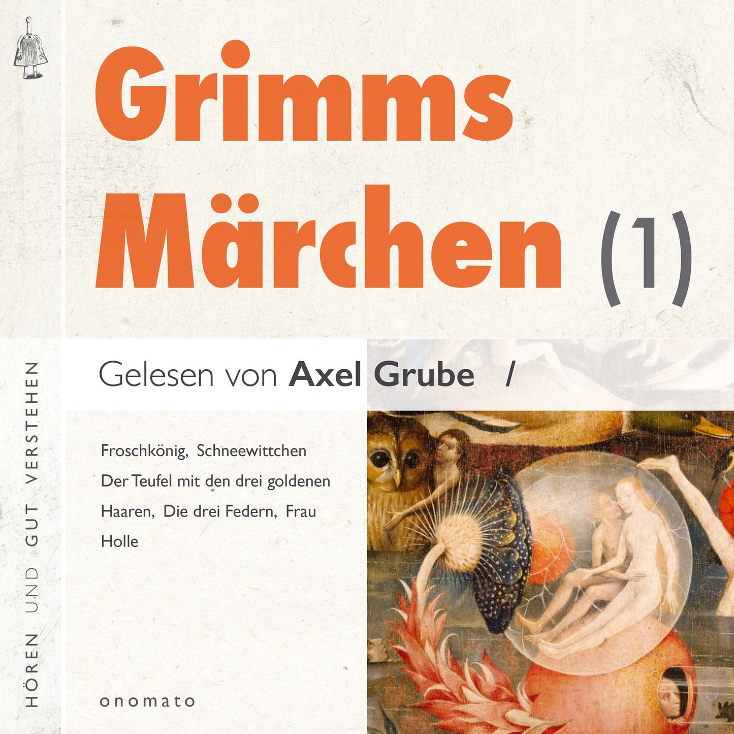 Märchen der Brüder Grimm (1): 5 Märchen mit kurzen Musikeinleitungen. Der Froschkönig, Schneewittchen, Der Teufel mit den 3 goldenen Haaren, Die drei Federn, Frau Holle.