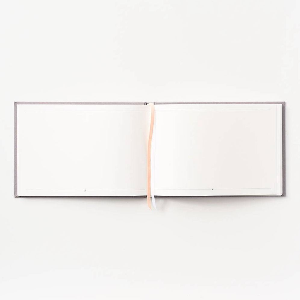 Personalized Grey Linen Guest Book