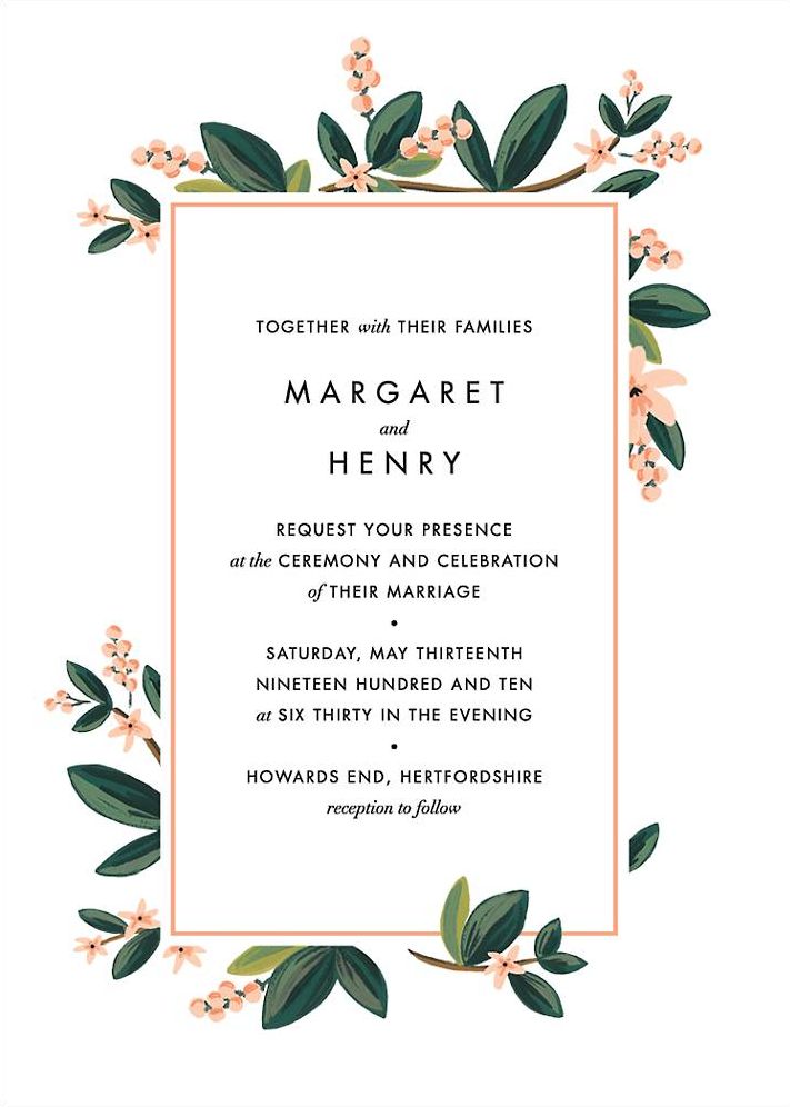 November Herbarium Wedding Invitation