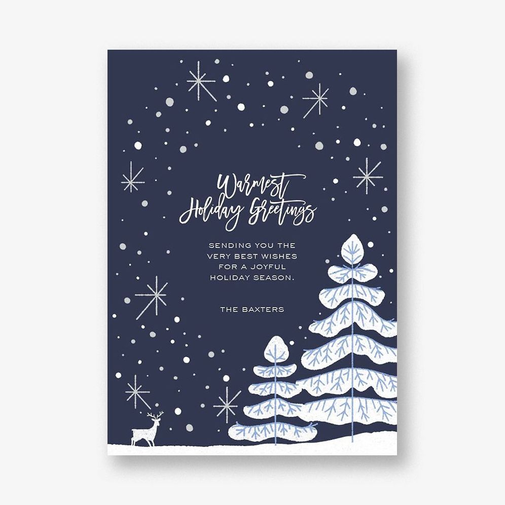 Snow Cap Holiday Card A7 V FLT