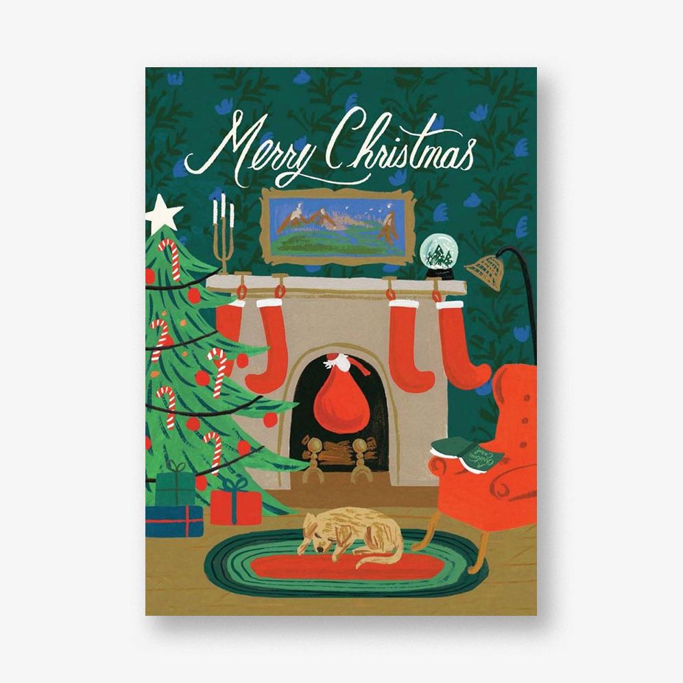 Christmas Eve Scene Holiday Card A7 V FLT