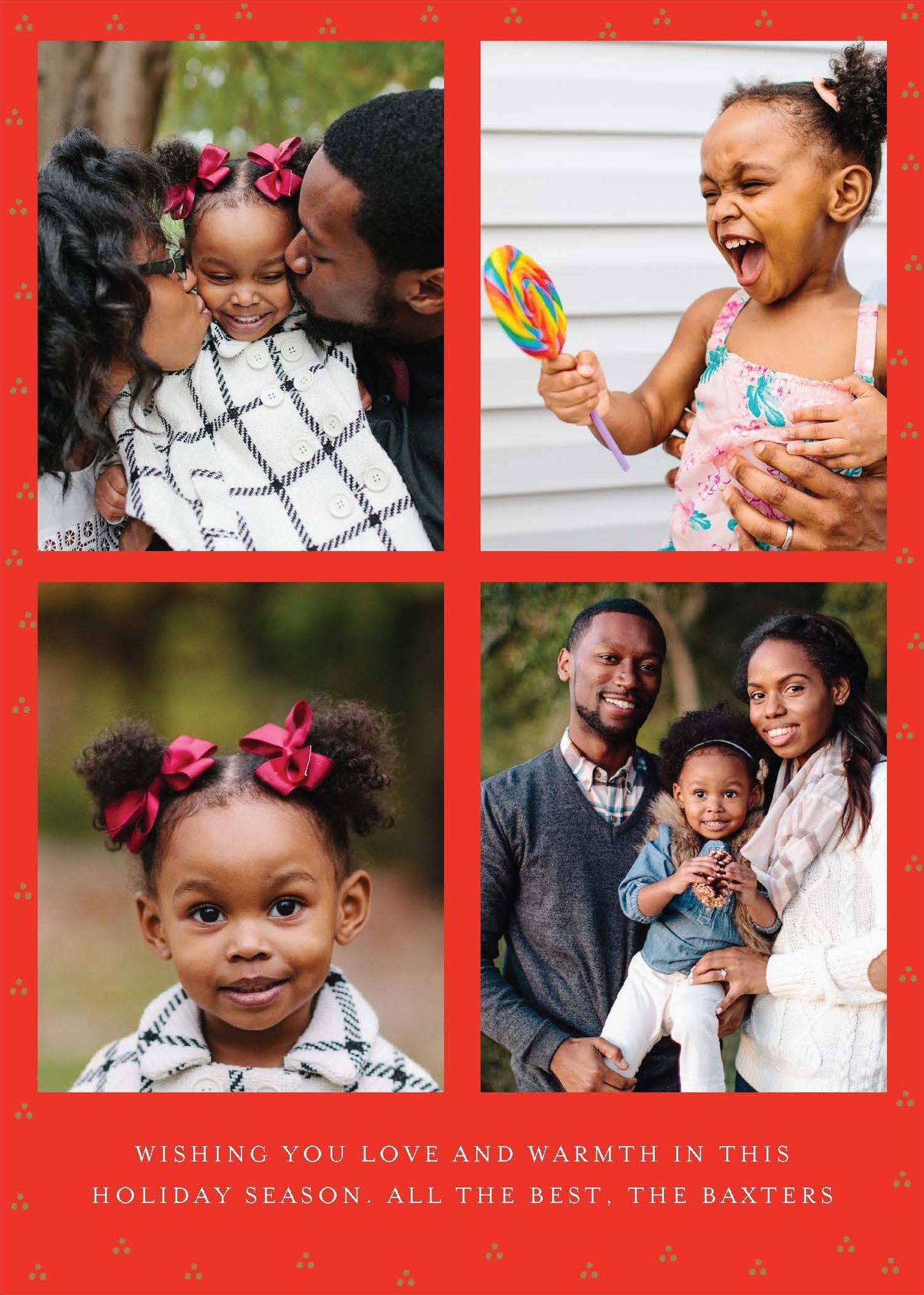 Red Ribbon Holiday Photo Card A7 V FLT