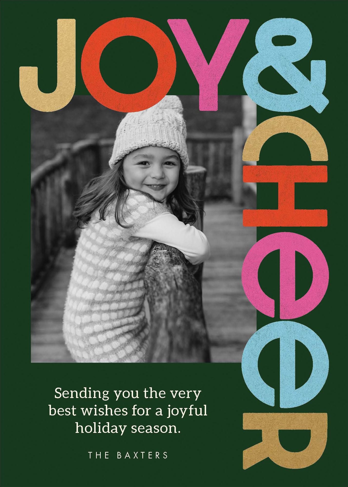 Colorful Cheer Holiday Photo Card A7 V FLT