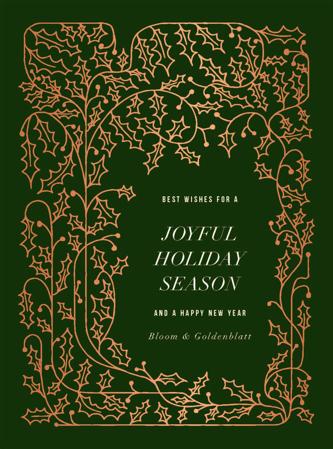 Holly Forest Holiday Card A7 V FOD
