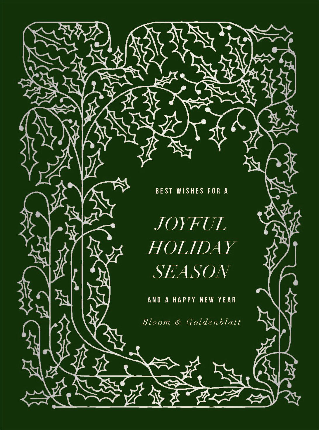 Holly Forest Holiday Card A7 V FOD