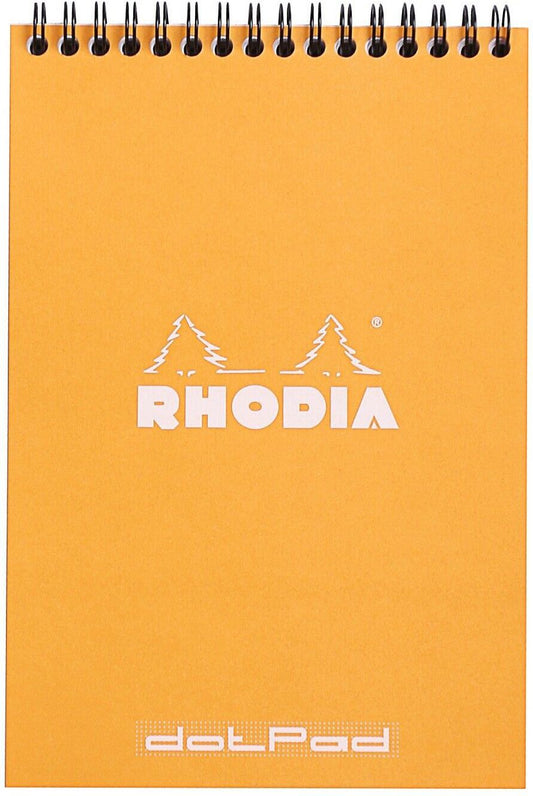 Rhodia Wirebound Notepads - Dots 80 sheets - 6 x 8 1/4 - Orange cover