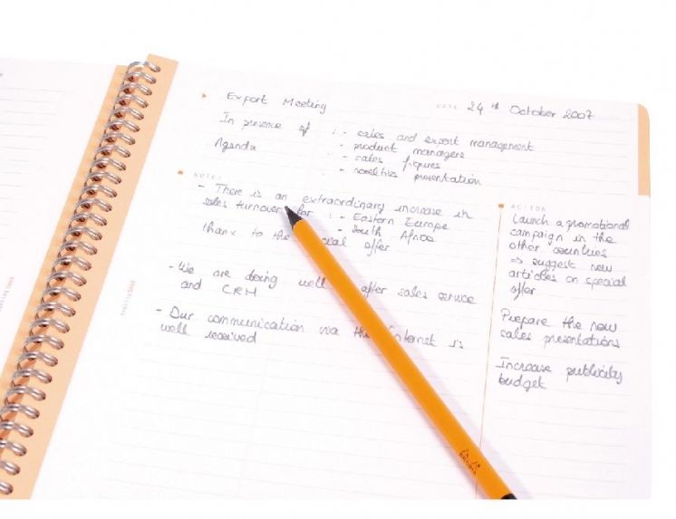 Rhodia Meeting Paper Books 80 g Paper - Lined 80 sheets - 6 1/2 x 8 1/4 - White cover