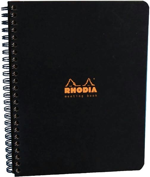 Rhodia Meeting Paper Books 80 g Paper - Lined 80 sheets - 6 1/2 x 8 1/4 - Black cover