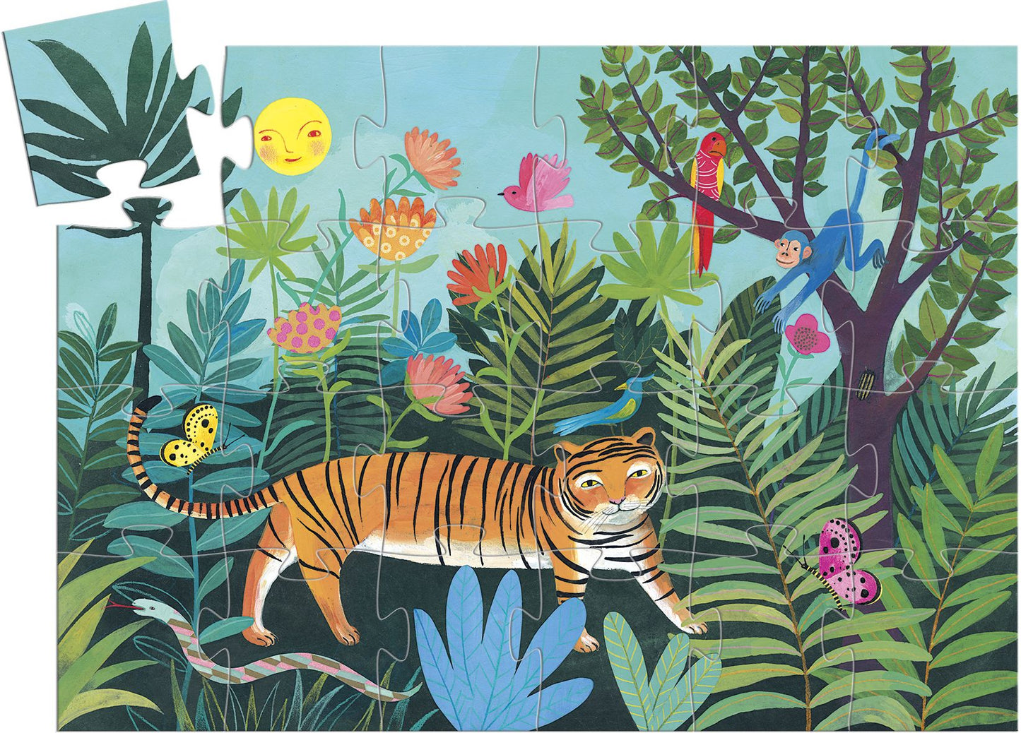 Djeco Silhouette Puzzles - The Tiger's Walk - 24pcs