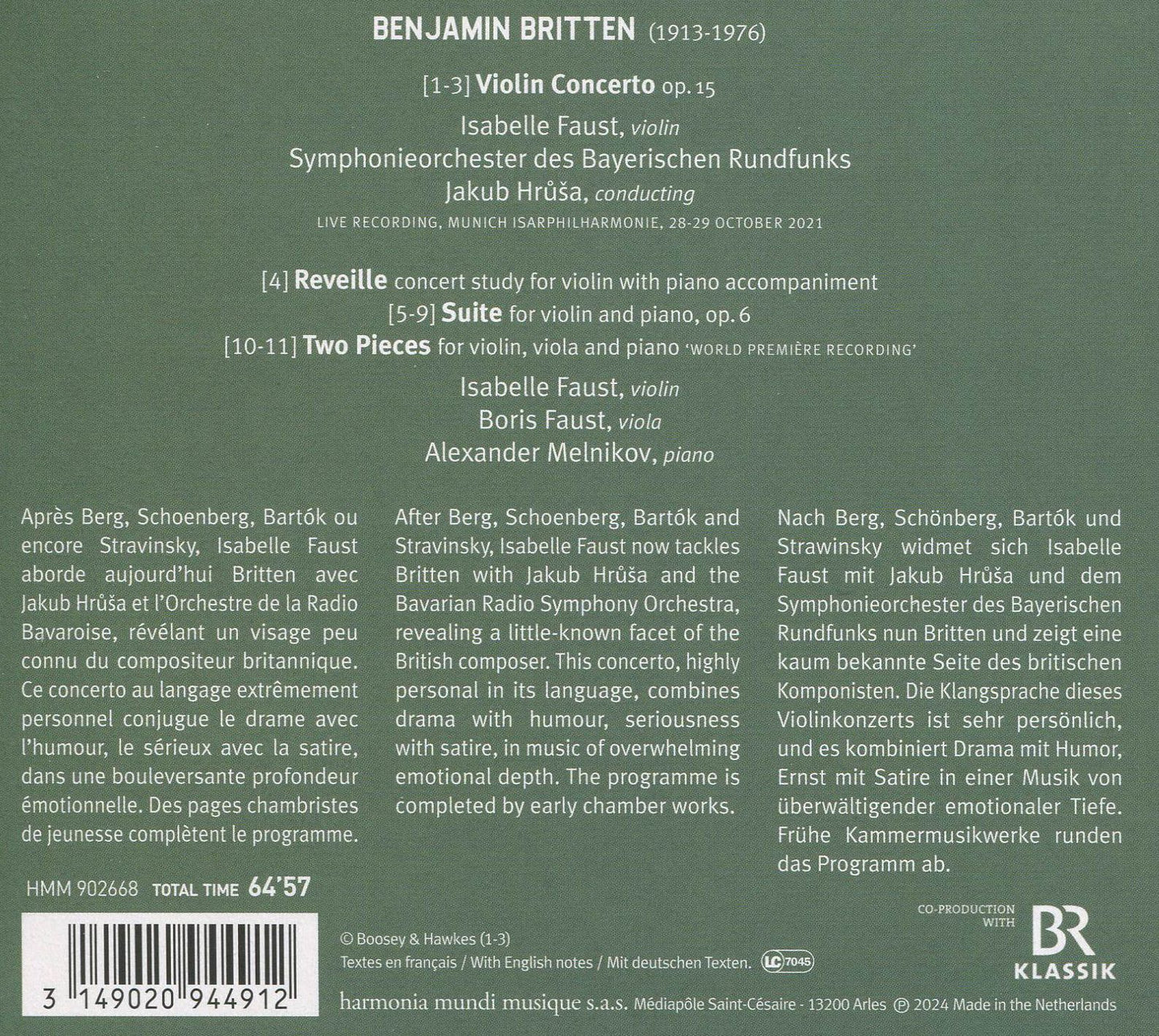 Britten: Violin Concerto & Chamber Music (Isabelle Faust)