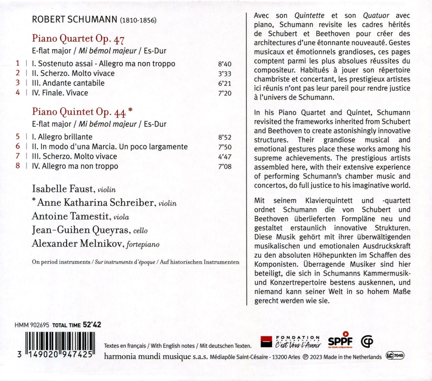 Schumann: Piano Quartet - Piano Quintet