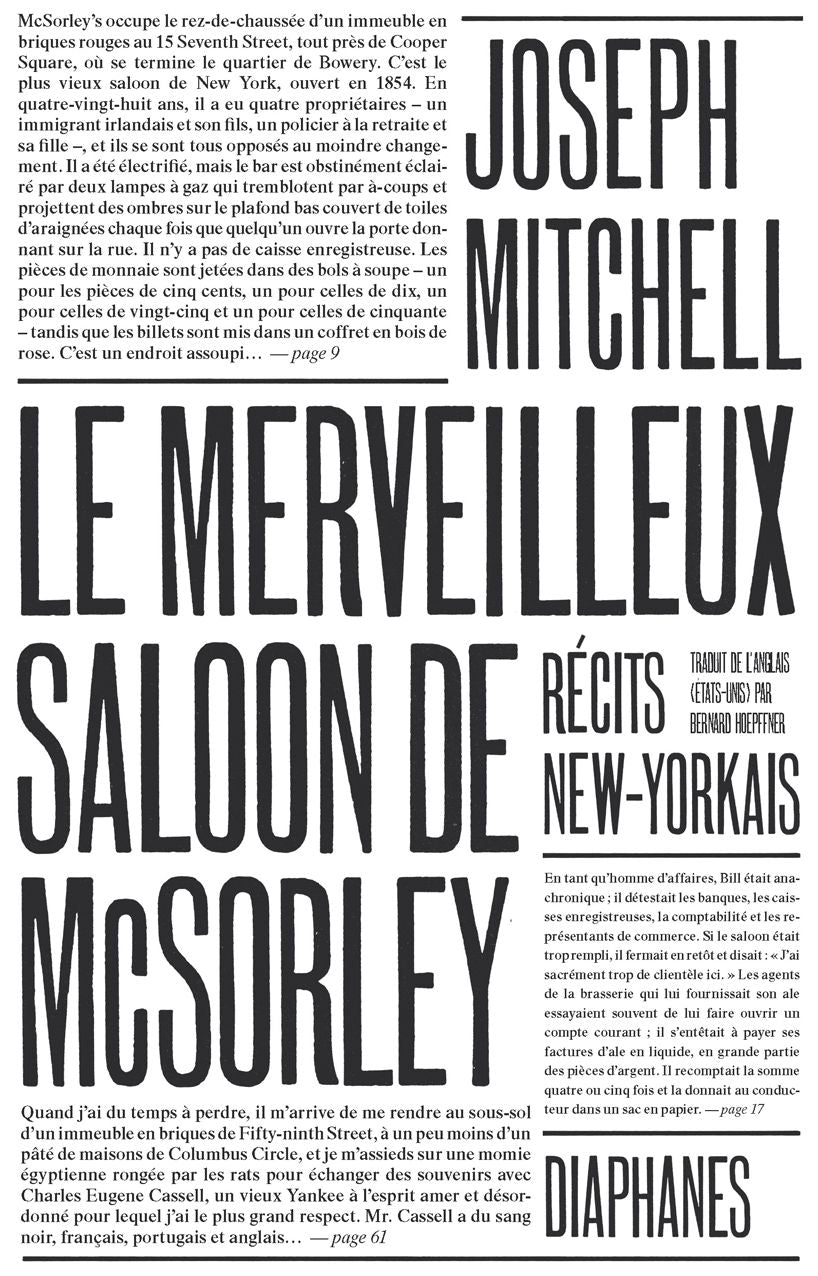 Le Merveilleux saloon de McSorley: Recits New-yorkais