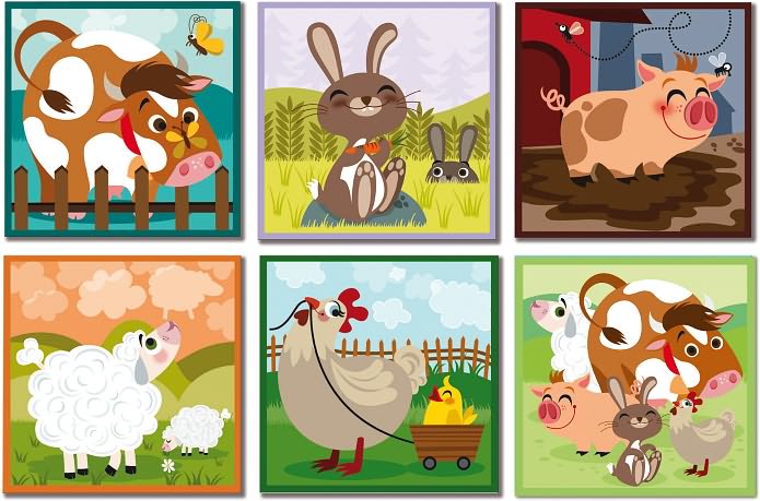 Farm Animals Kubkid 9 block set