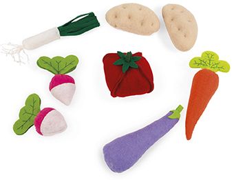 Fabric Basket with 8 vegetables