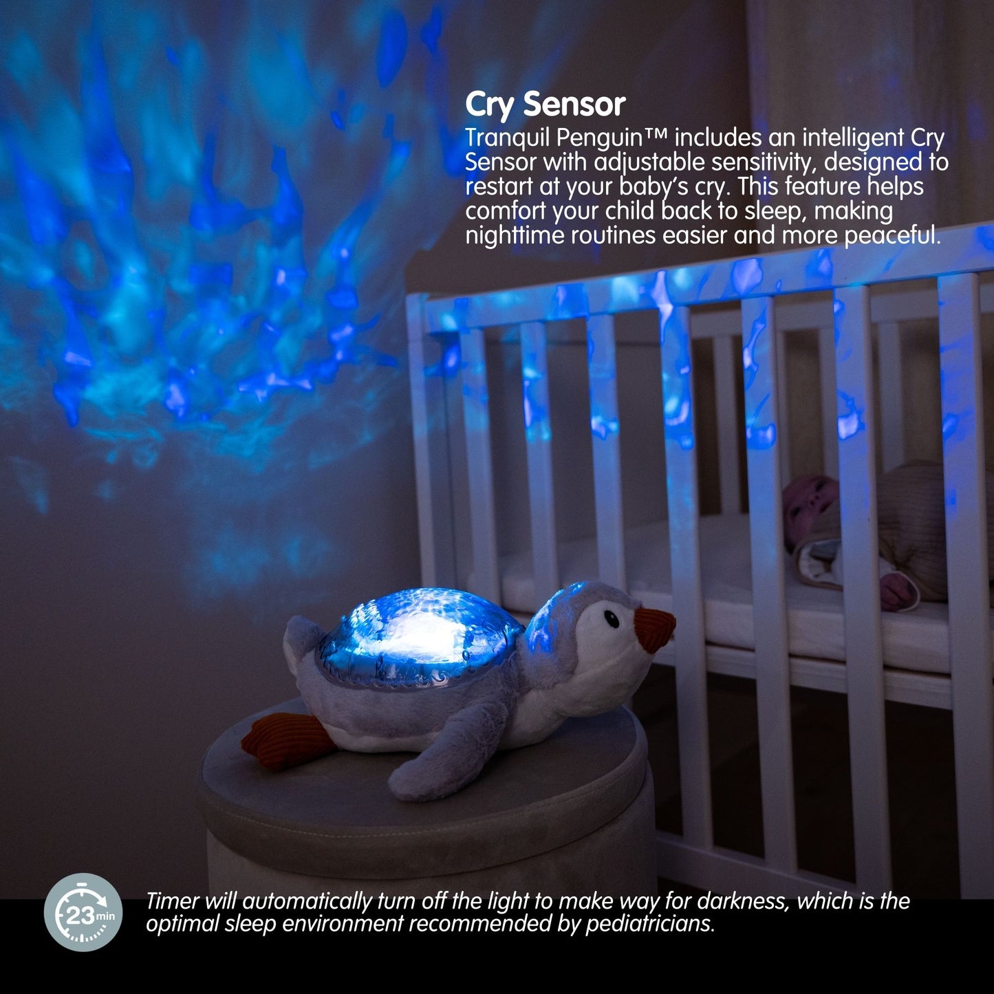 Tranquil Penguin Soothing White Noise and Projector Nightlight