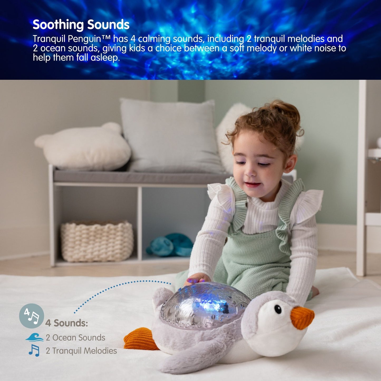 Tranquil Penguin Soothing White Noise and Projector Nightlight