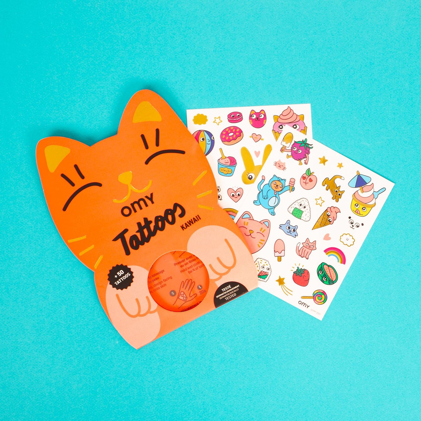 50 Neon and gold Kawaii Tattoos