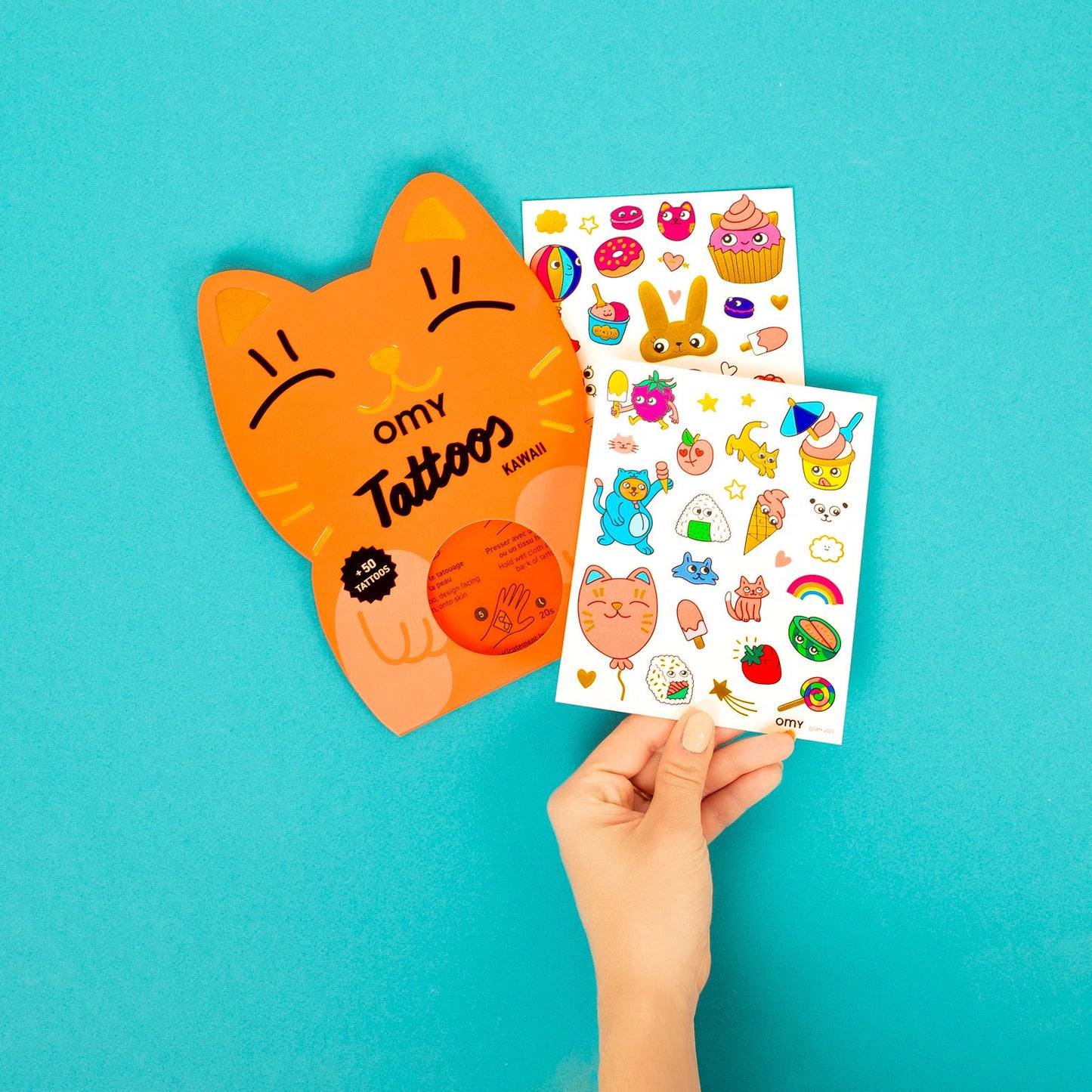 50 Neon and gold Kawaii Tattoos