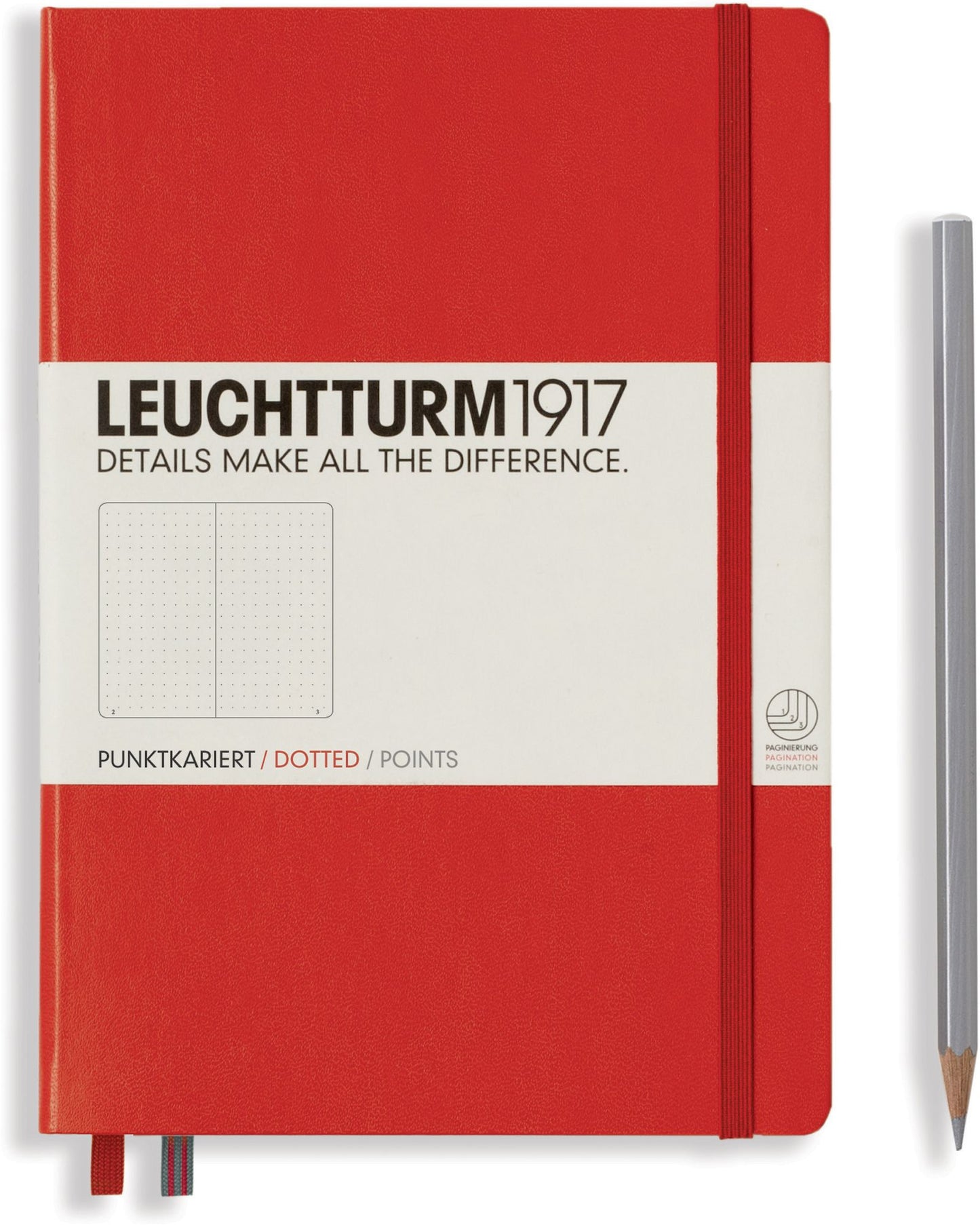 Leuchtturm1917, Red, A5 Size Notebook, Dotted
