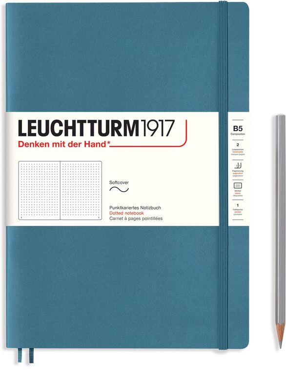 Stone Blue, Softcover, Composition (B5) Dotted