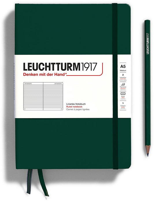 Forest Green Medium (A5) Ruled Journal